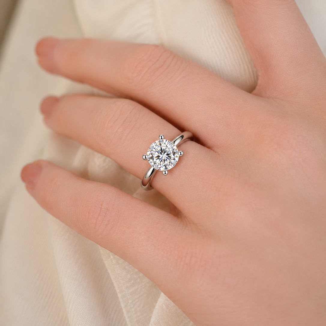Classic Four-Prong Round Solitaire Engagement Ring