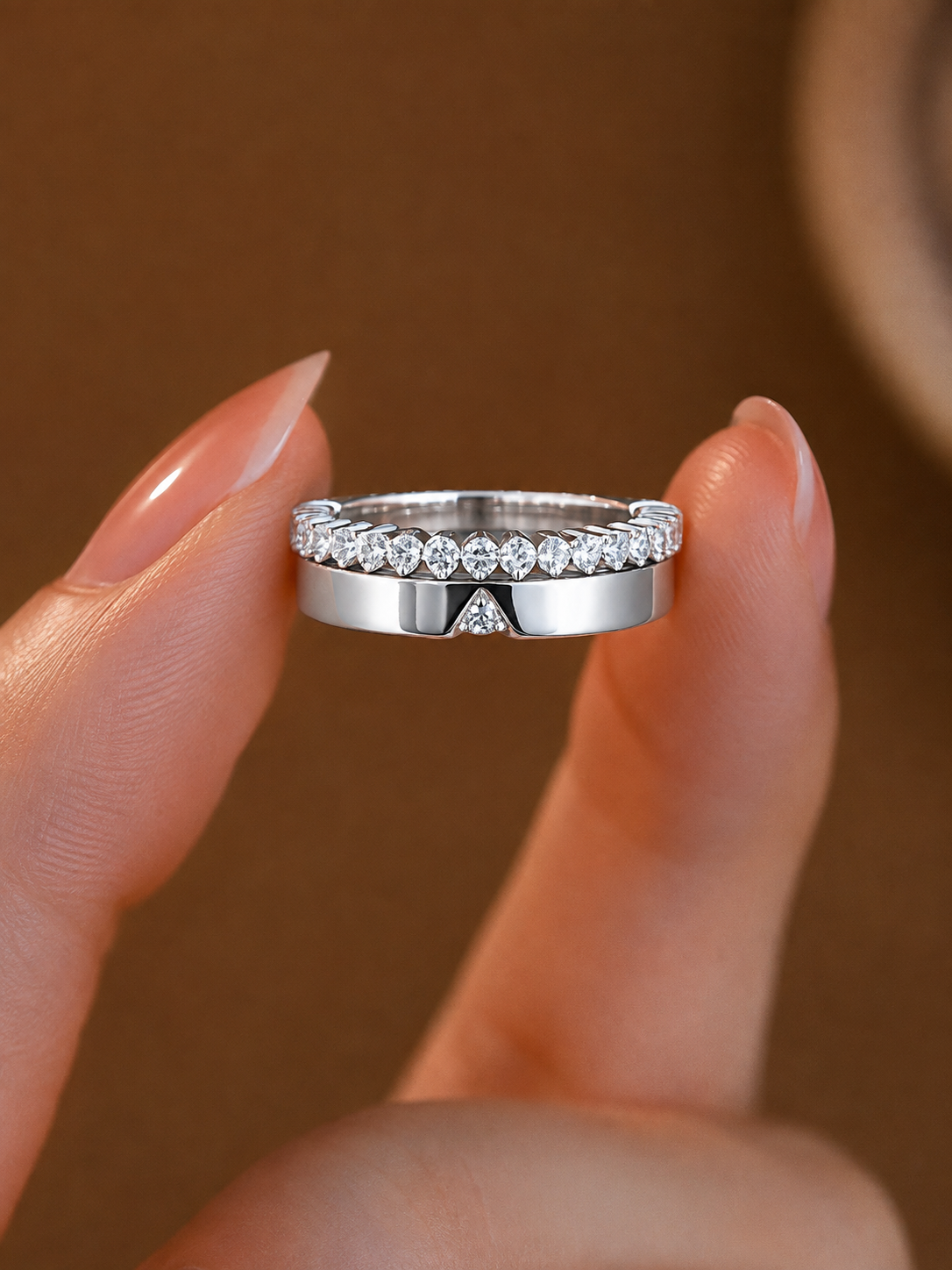Radiant Double-Row Diamond Ladies Band