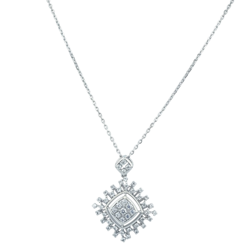 Radiant Geometric Pavé Pendant