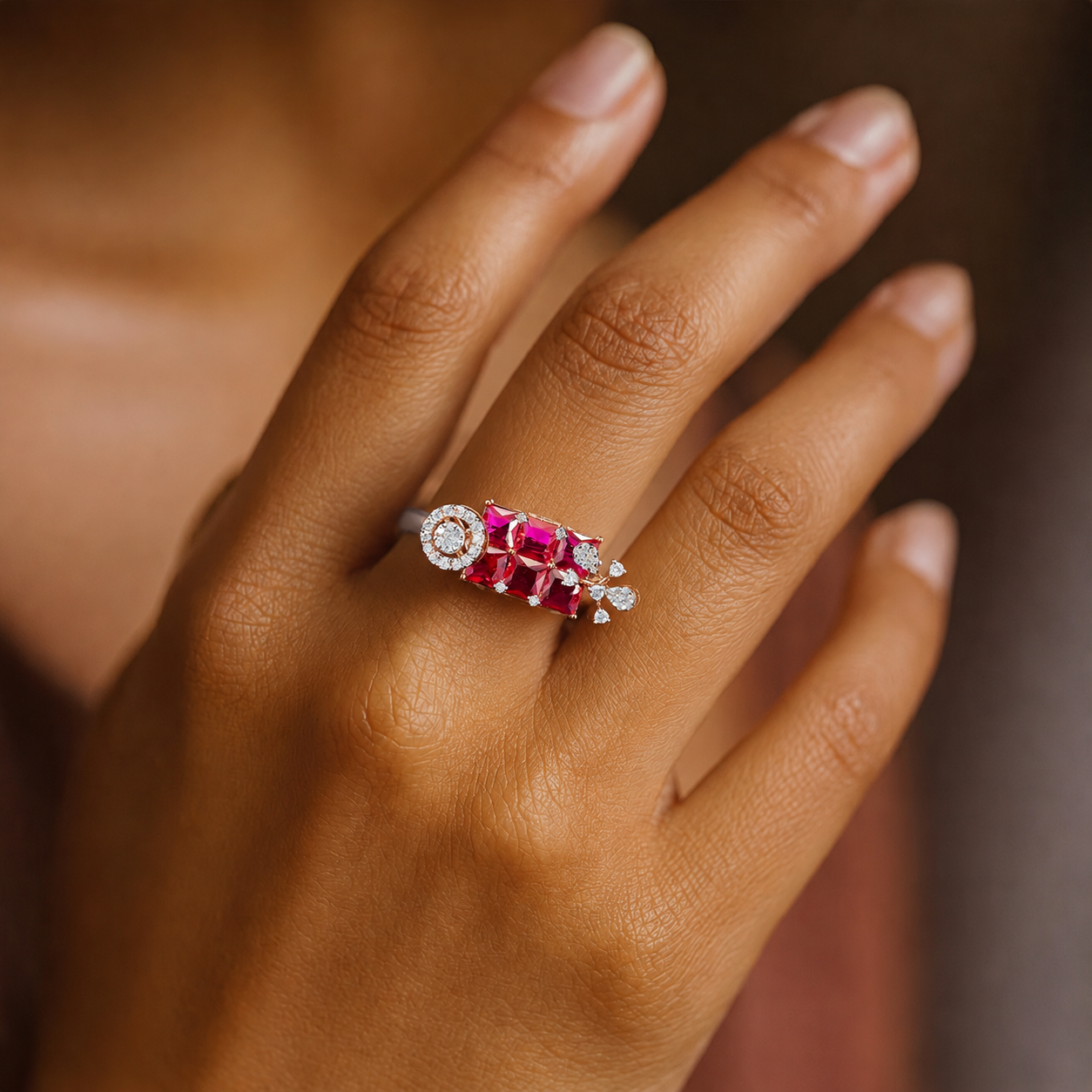 Regal Ruby and Diamond Statement Ring