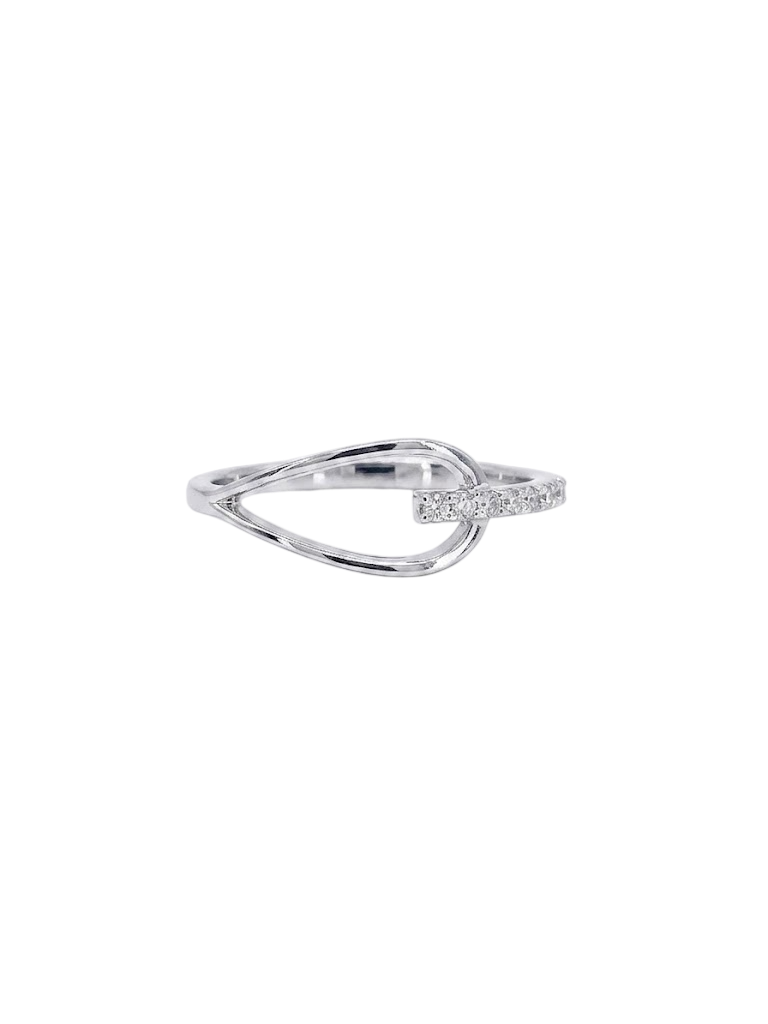 Minimalist Teardrop Pavé Ring