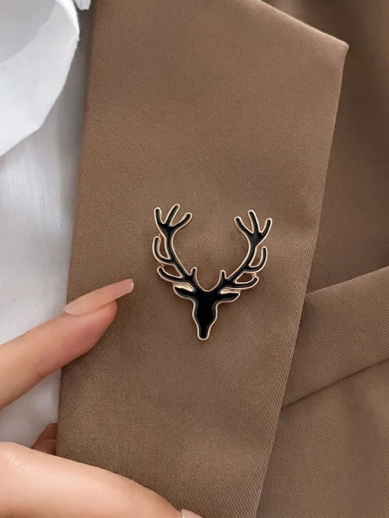 Elegant Stag Antler Minimalist Brooch