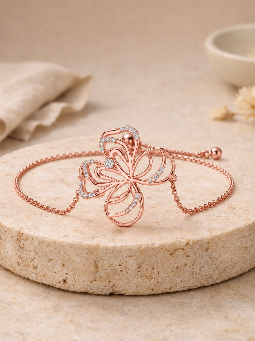 Luminous Butterfly Motif Gold Bracelet