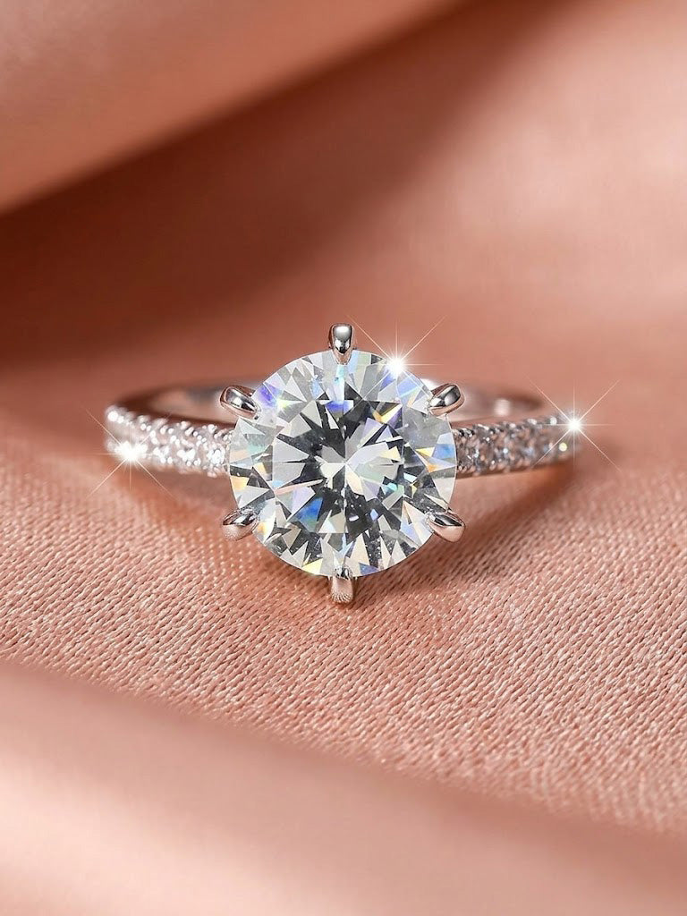 Timeless Solitaire Pavé Engagement Ring