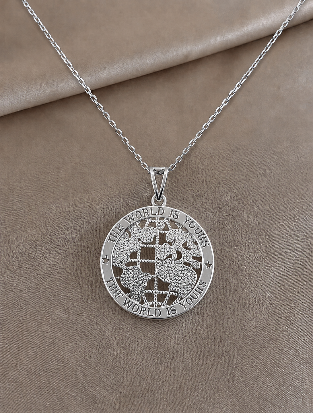 "The World Is Yours" Globe Medallion Necklace