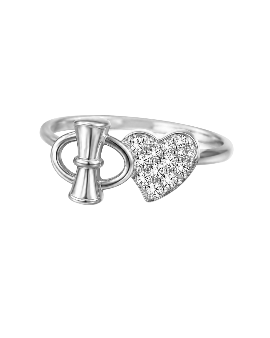 Romantic Toggle Heart Silver Ring