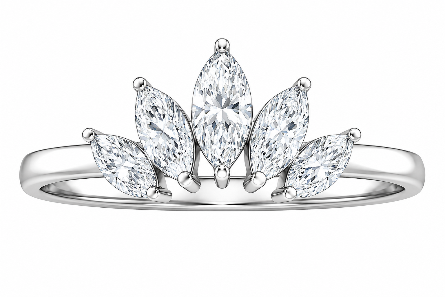 Regal Marquise-Cut Tiara Ring