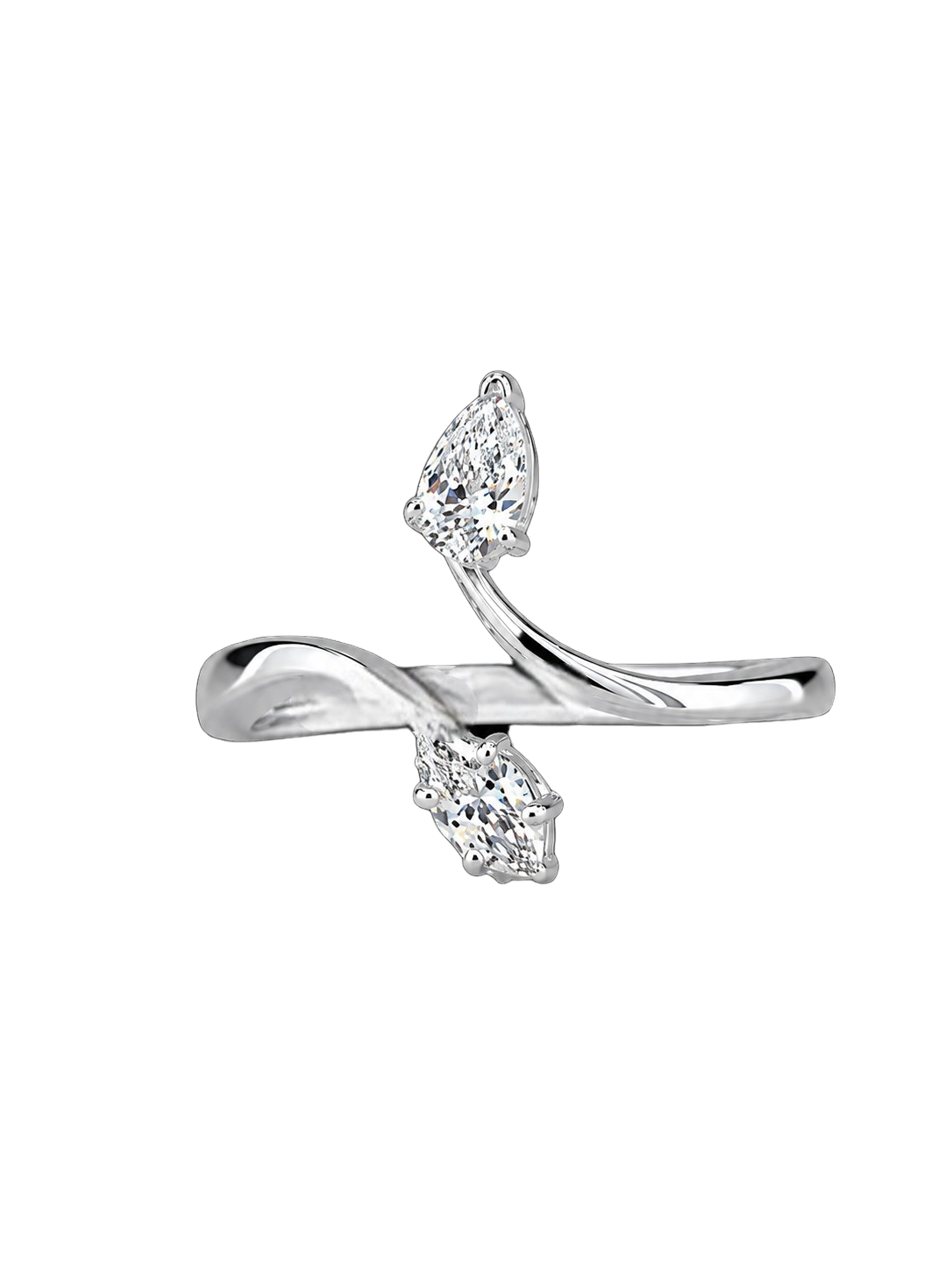 Duo-Stone Bypass Statement Ring