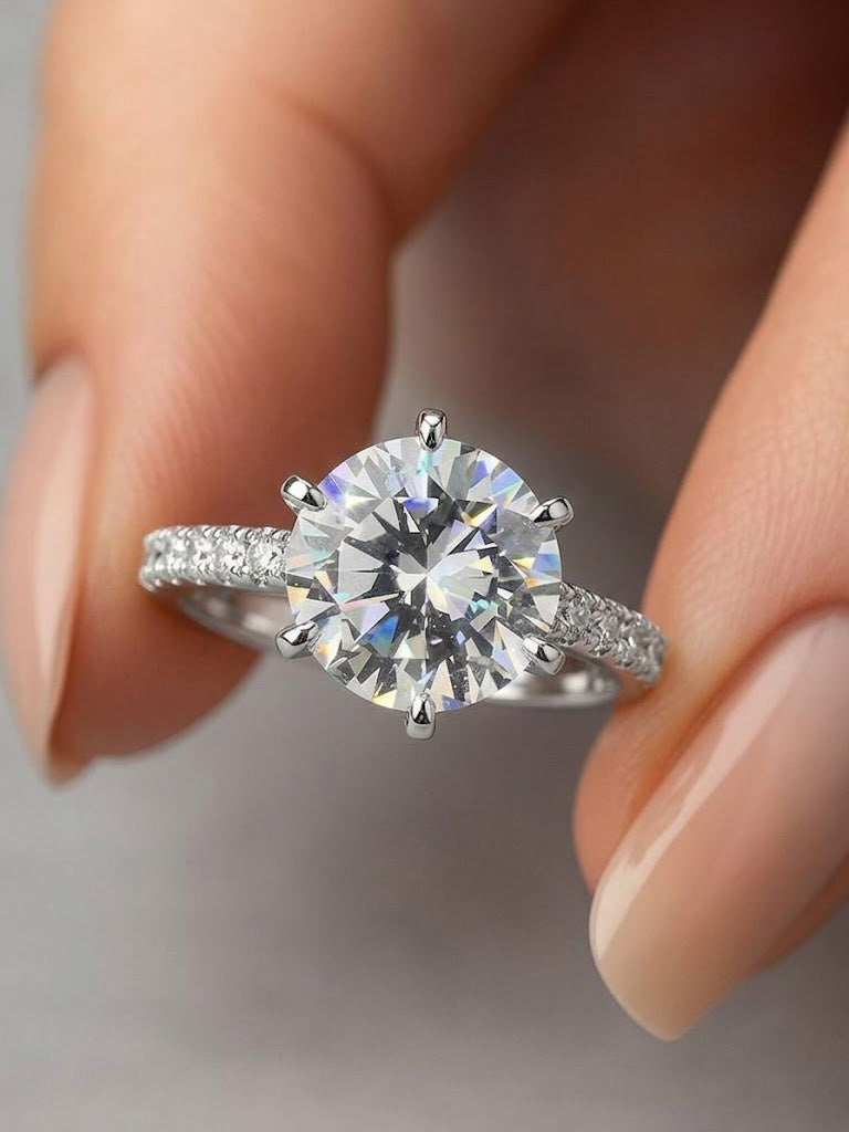 Timeless Solitaire Pavé Engagement Ring