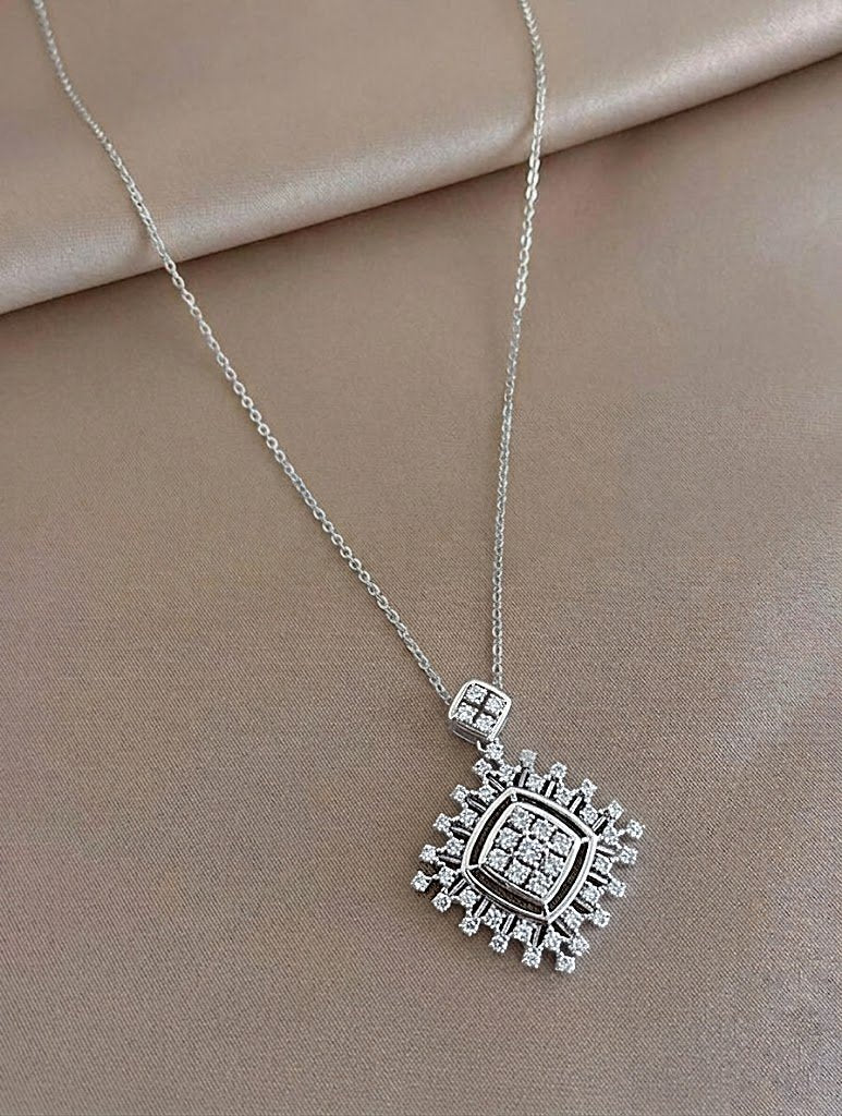 Radiant Geometric Pavé Pendant