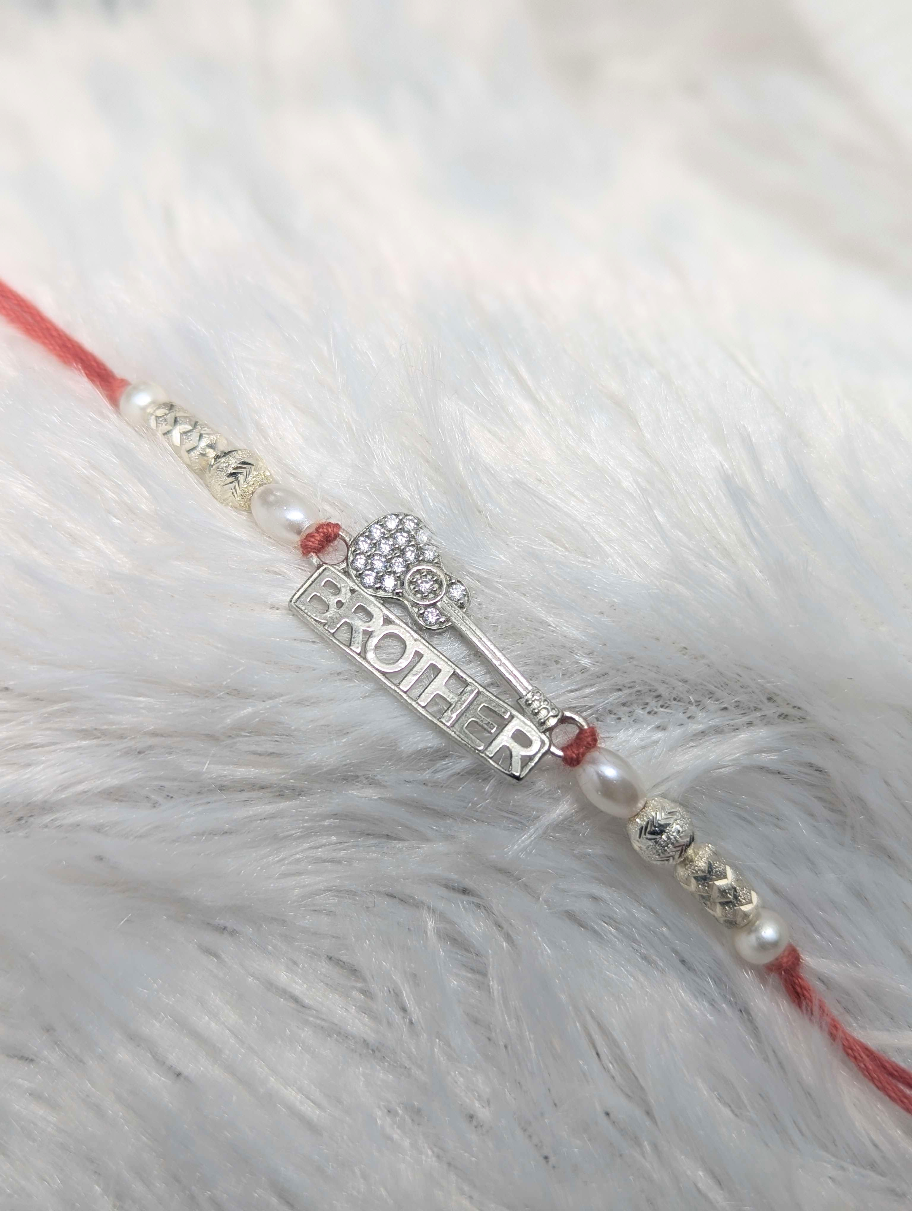 Modern "Brother" Guitar Sterling Silver Rakhi