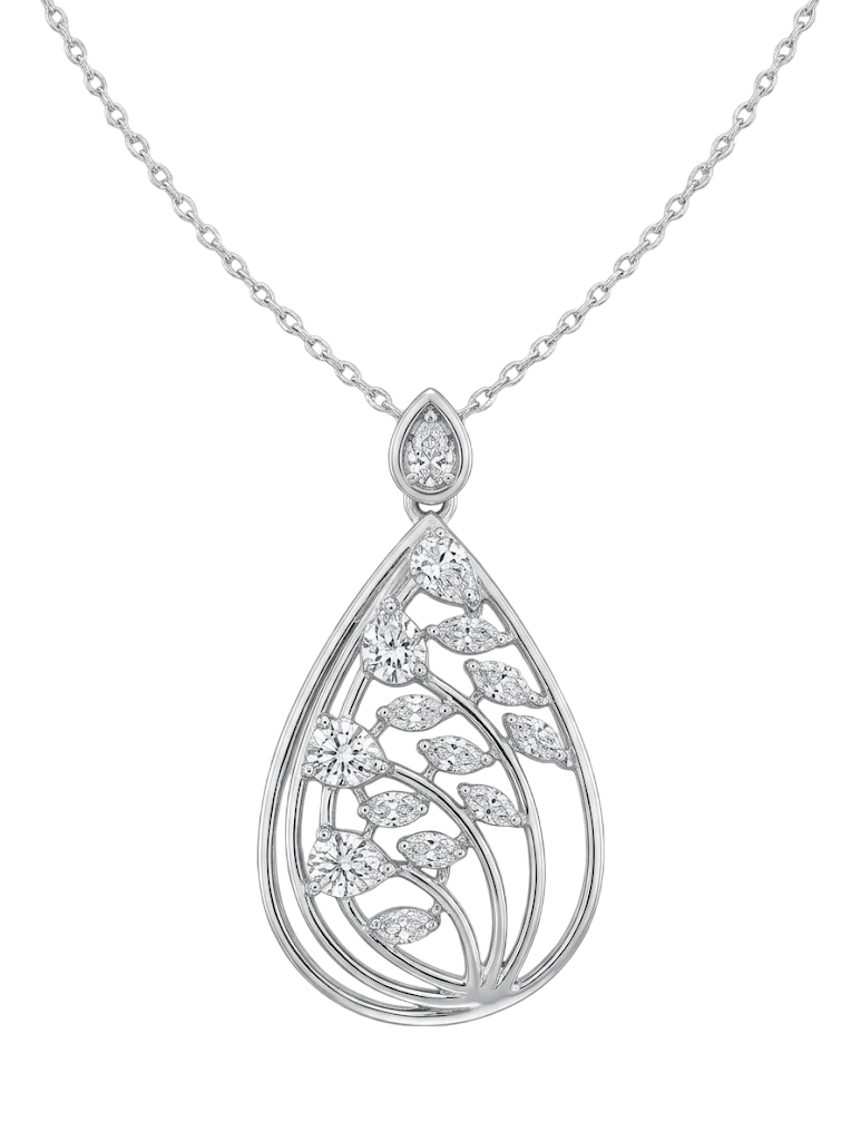 Enchanted Filigree Tear-Drop Pendant Necklace