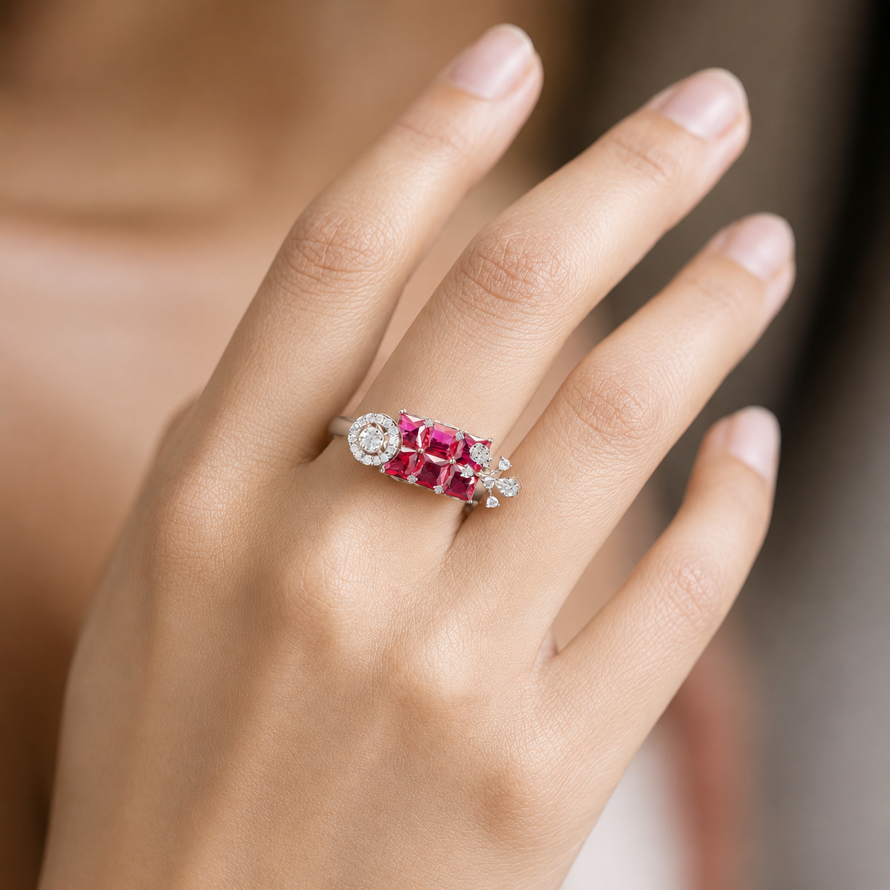 Regal Ruby and Diamond Statement Ring