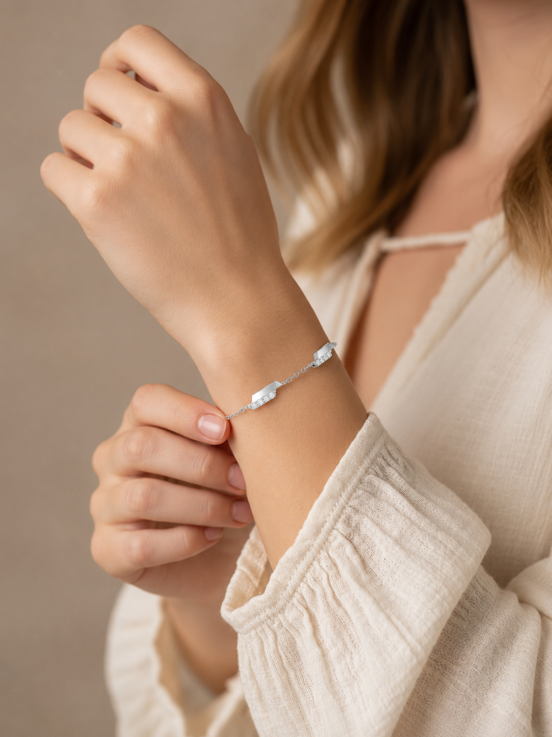 Modern Pavilion Multi-Station Silver Bracelet