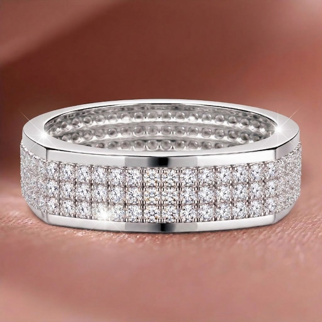 Multi-Row Pavé Statement Band