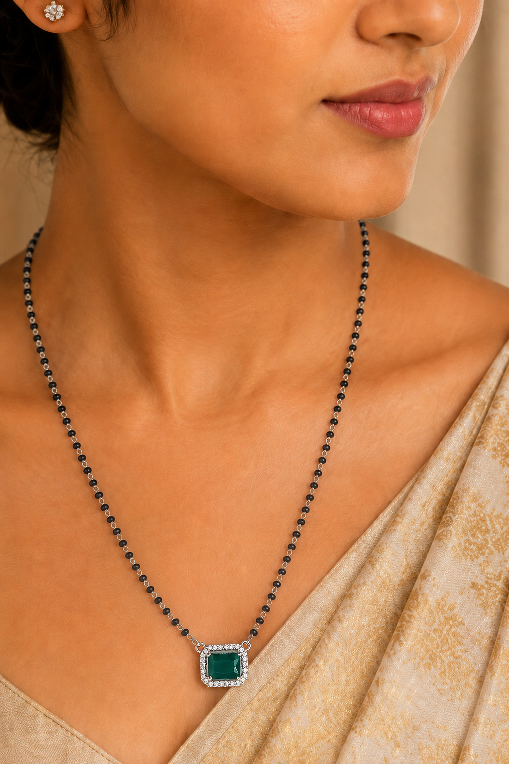 Classic Emerald-Cut Square Mangalsutra