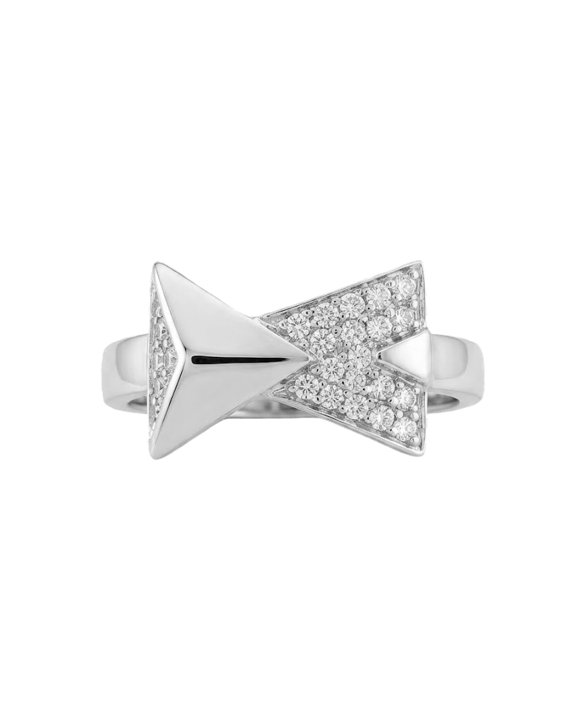 Geometric Triangle Pavé Designer Ladies Band