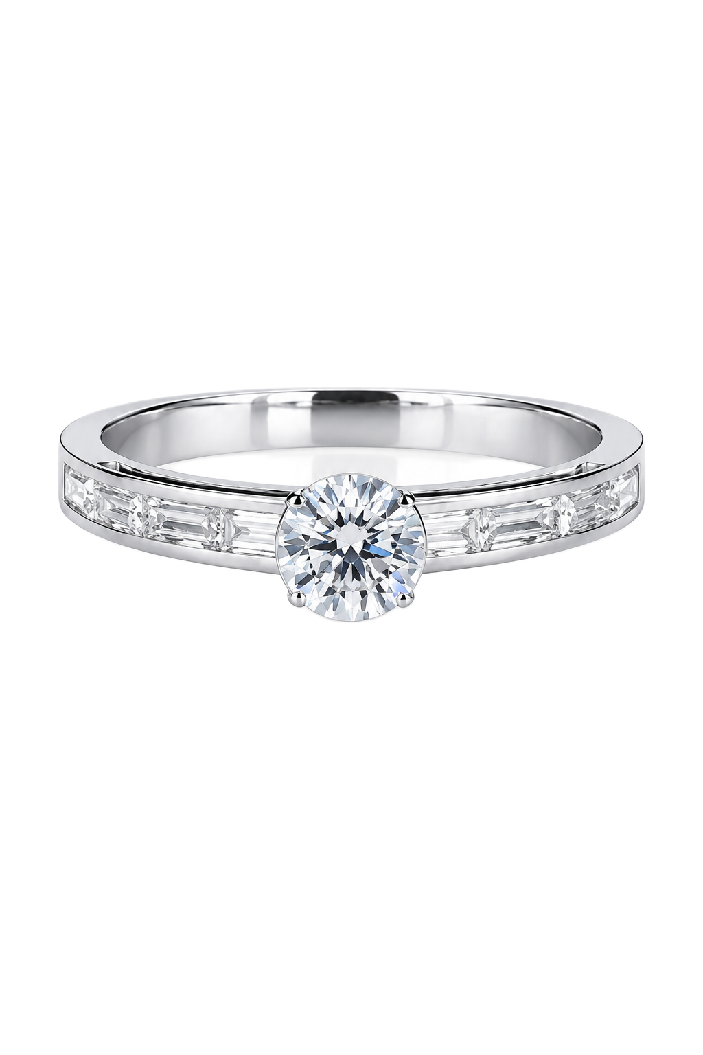 Classic Channel-Set Baguette Diamond Engagement Ring