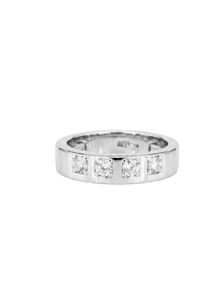 Classic Four-Stone Bezel Band