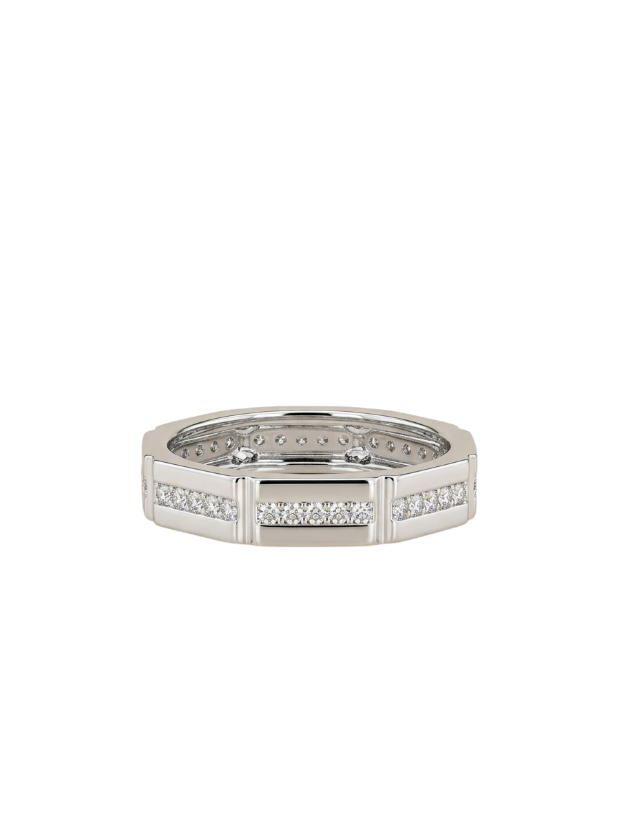 Segmented Pavé Geometric Band