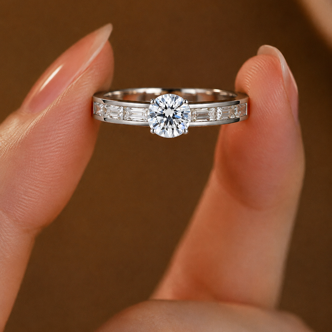 Classic Channel-Set Baguette Diamond Engagement Ring