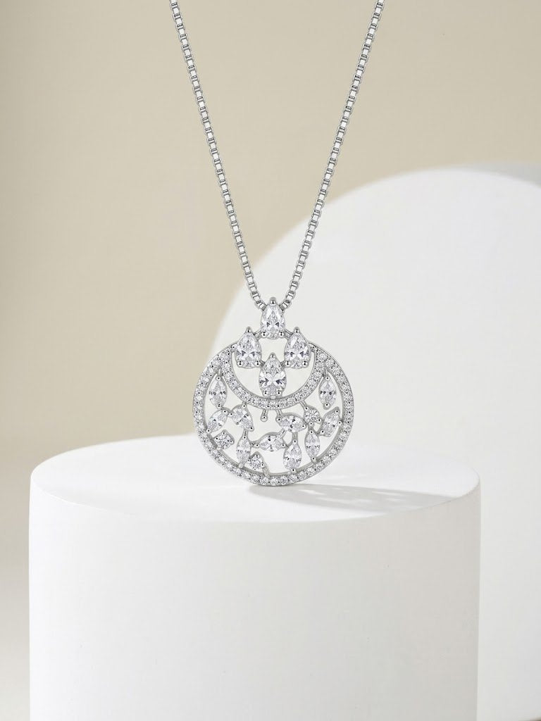 Ornate Botanical Pavé Pendant