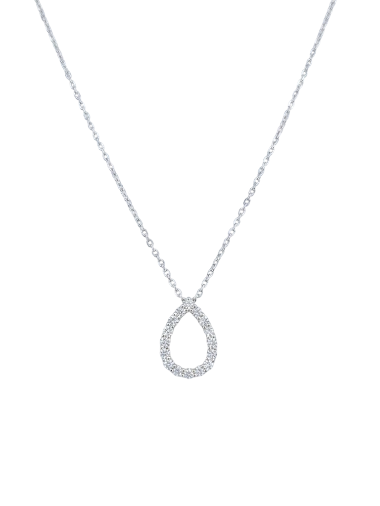 Minimalist Pavé Teardrop Pendant