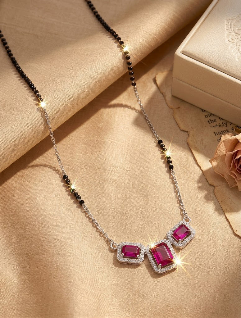 Regal Ruby-Tone Geometric Mangalsutra