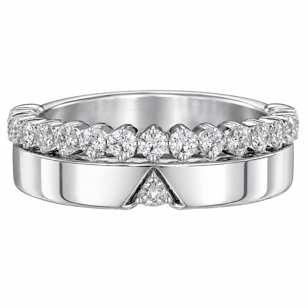 Radiant Double-Row Diamond Ladies Band