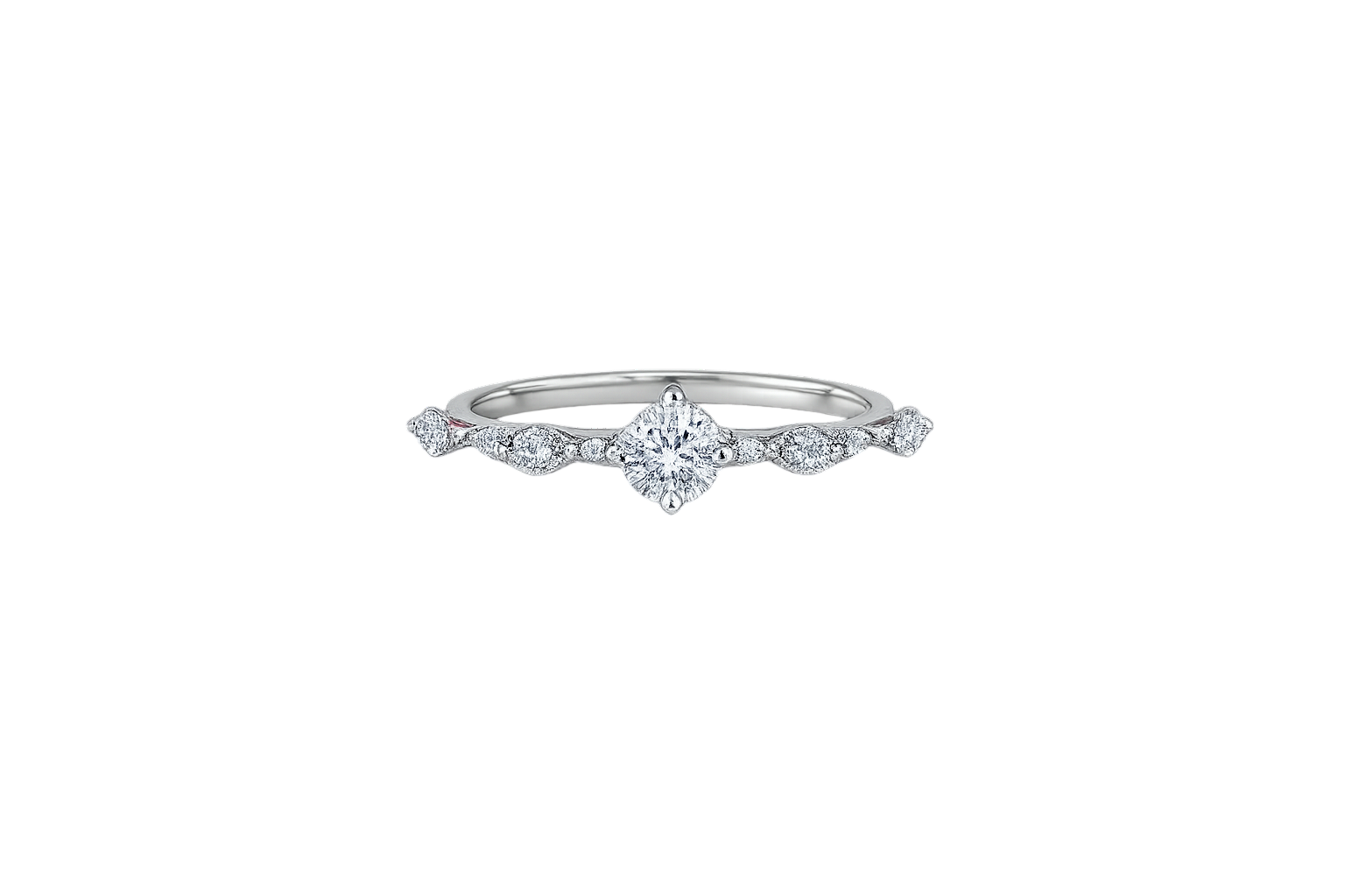 Delicate Marquise-Cluster Diamond Band Ring