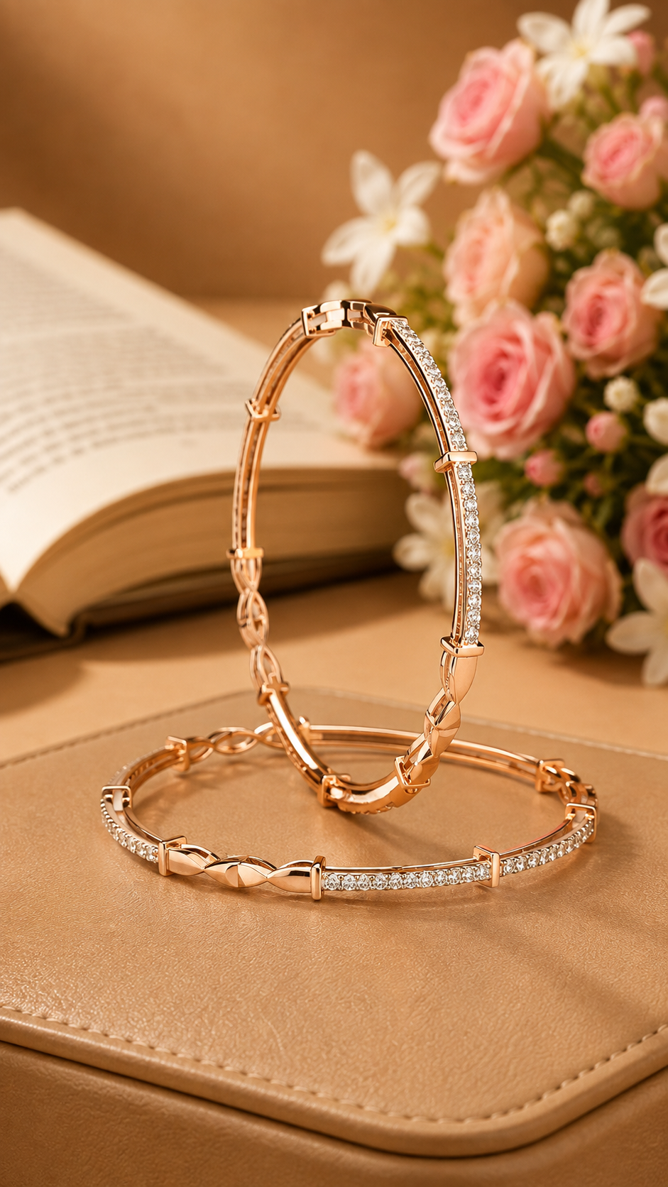 Modern Geometric Diamond-Embellished Hoop Earrings