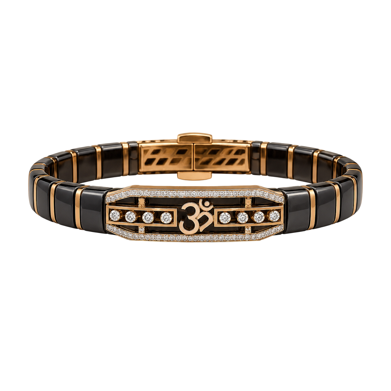 Spiritual Om Ceramic & Gold Designer Bracelet