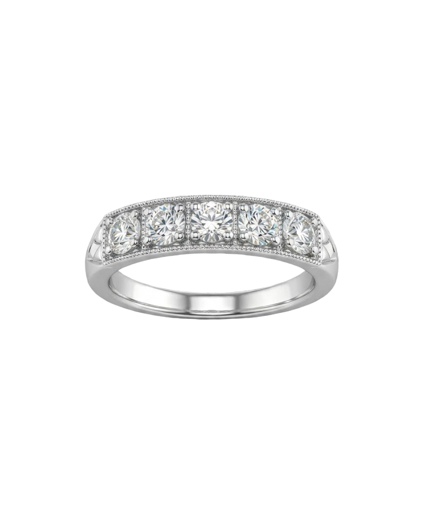 Vintage-Inspired Five-Stone Diamond Ladies Band