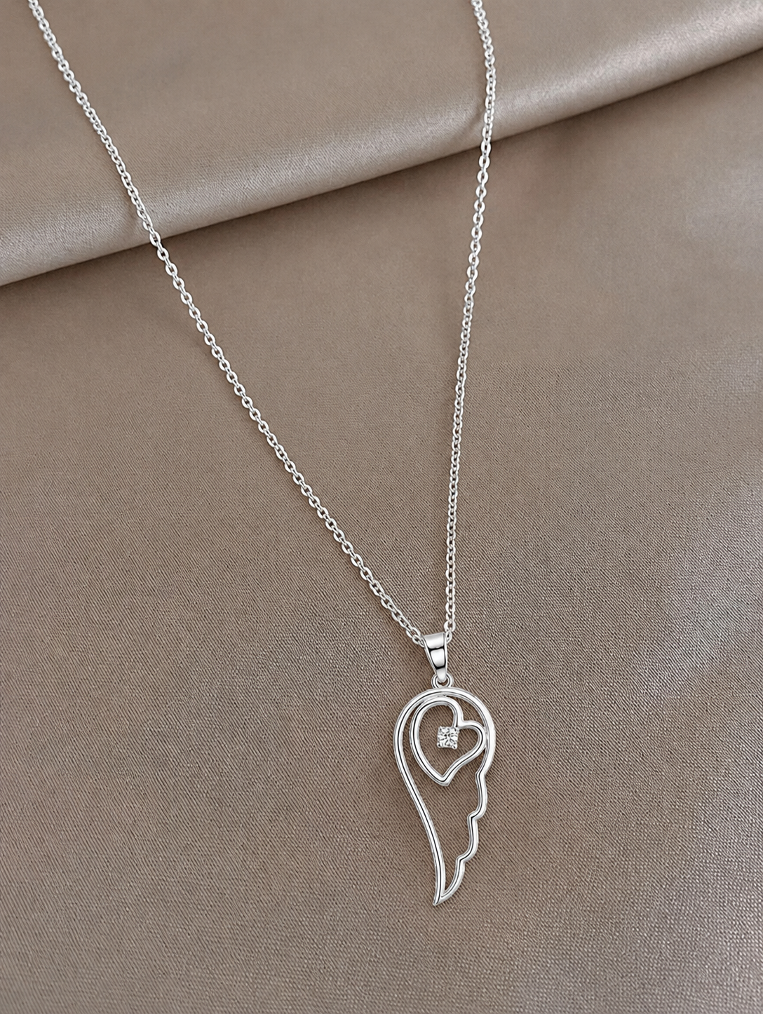Angel Wing Heart-Centric Pendant