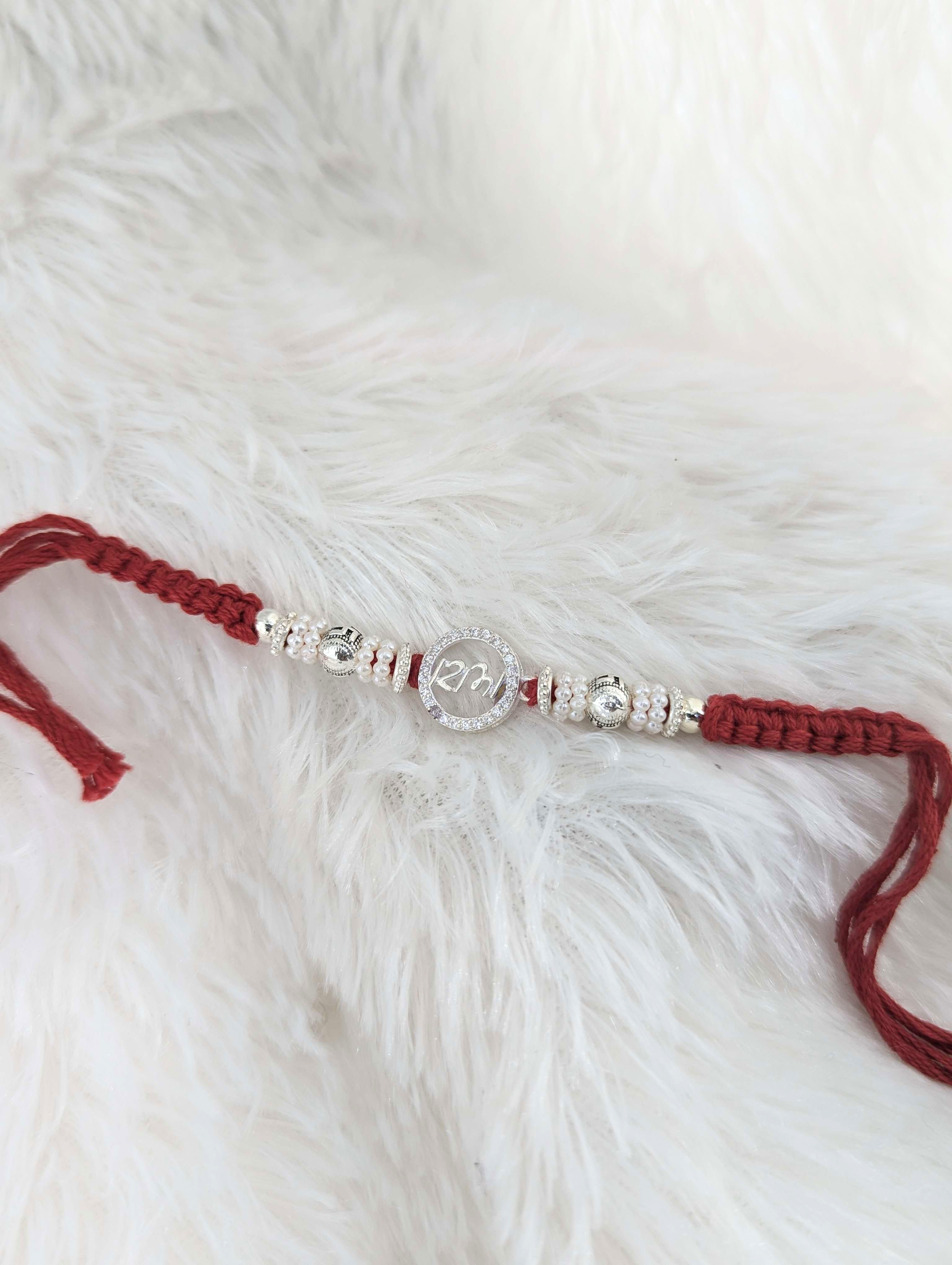 Ethereal "Bhai" Pearl & Sterling Silver Rakhi