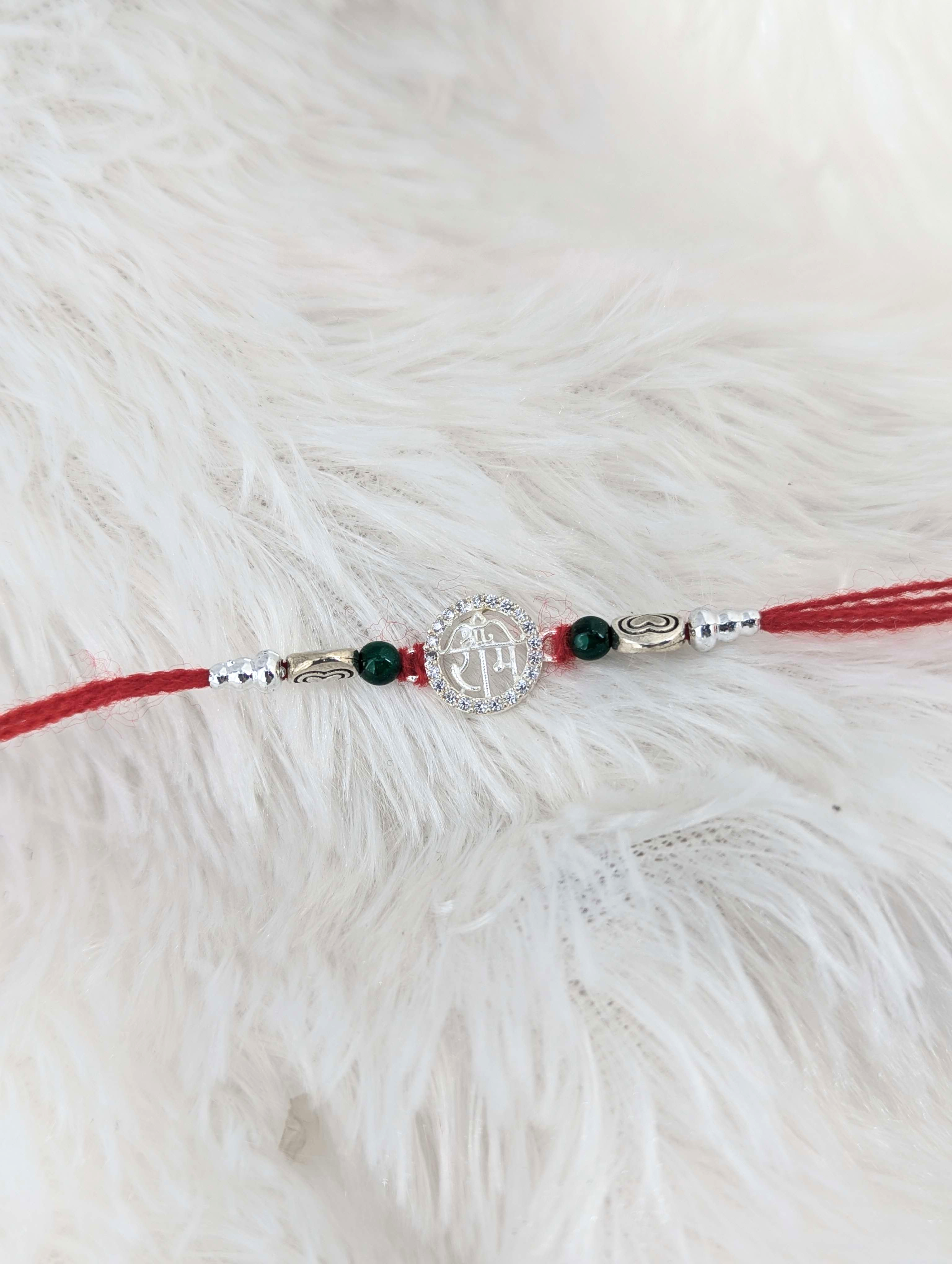 Divine "Shree Ram" Sterling Silver Rakhi