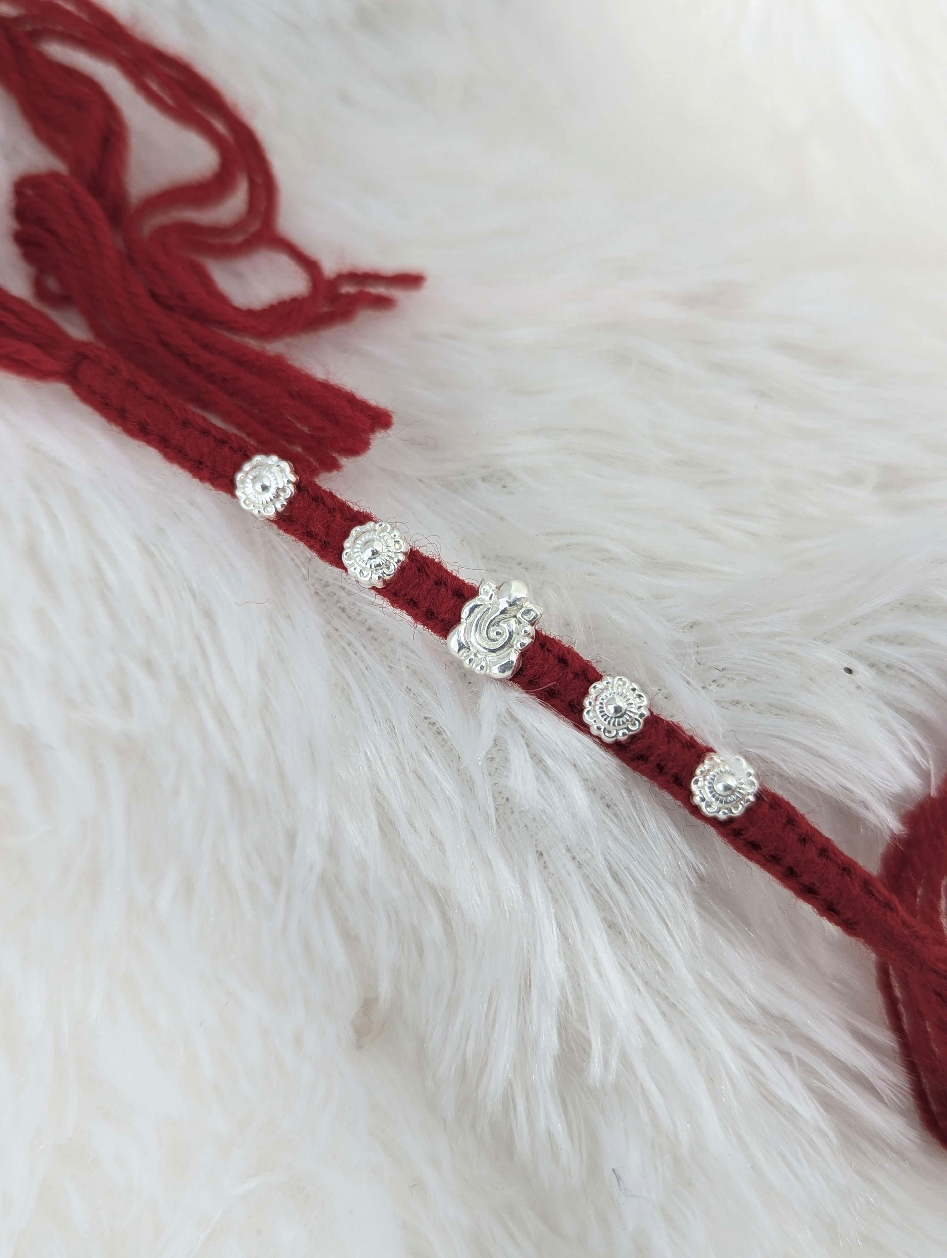 Divine Ganesha Sterling Silver Rakhi