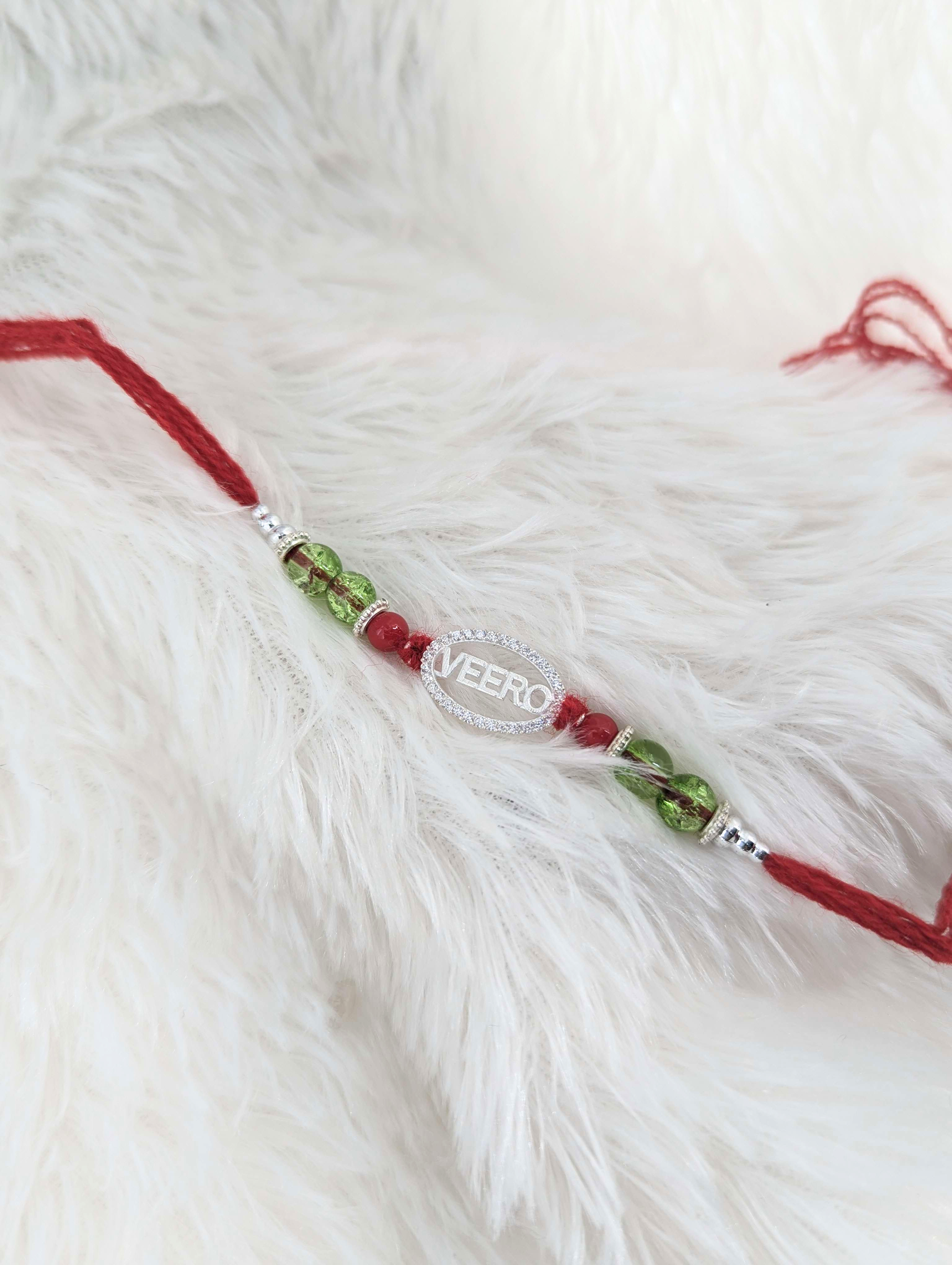 Custom "Veero" Sterling Silver Rakhi
