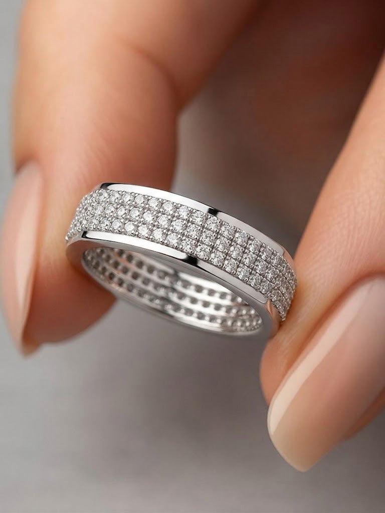 Multi-Row Pavé Statement Band