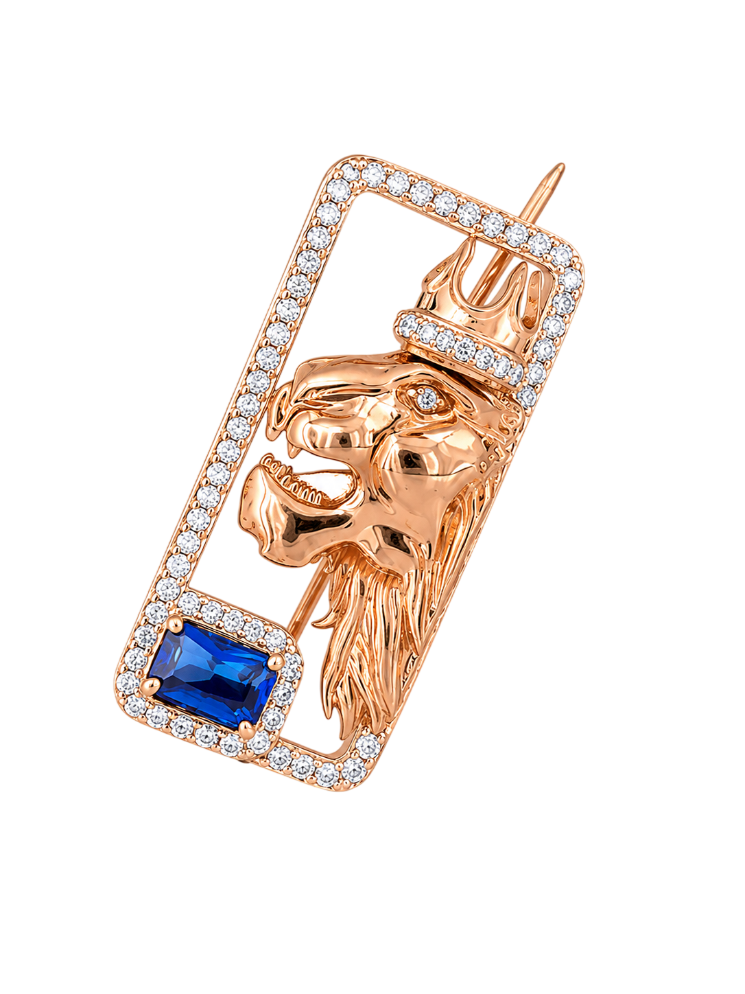 Regal Lion Crest Brooch