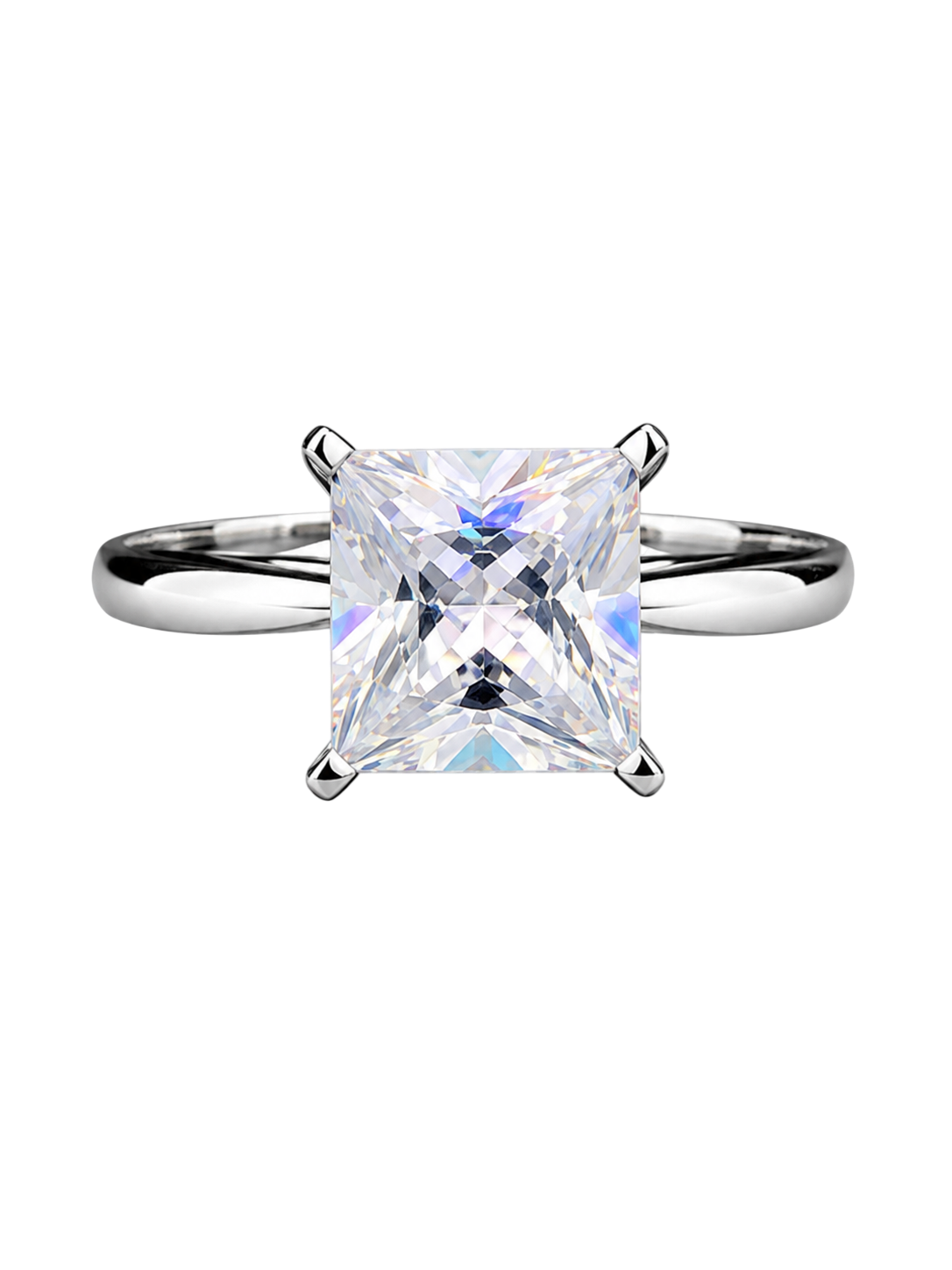 Solitaire Princess-Cut Diamond Engagement Ring