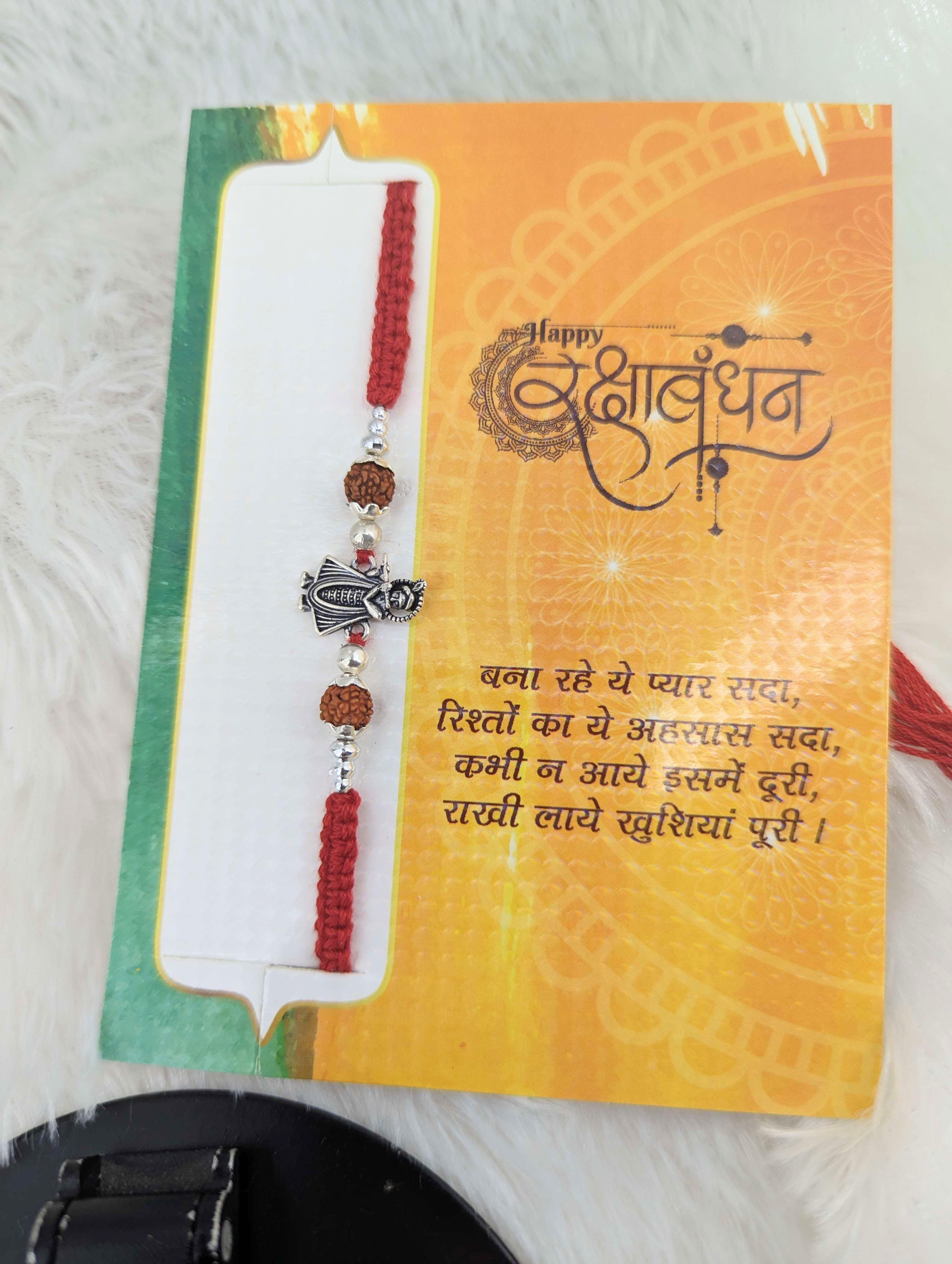 Divine Krishna Rudraksha Sterling Silver Rakhi