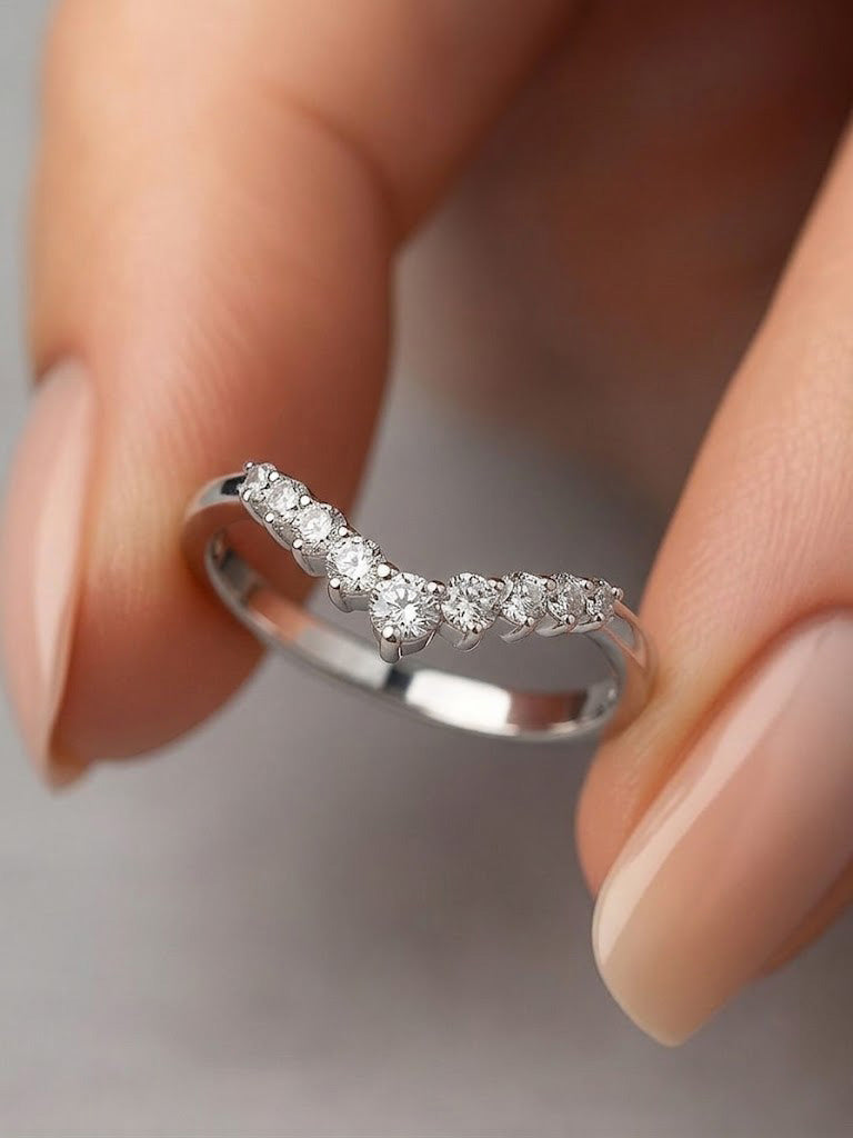Chevron Diamond Stacking Ring