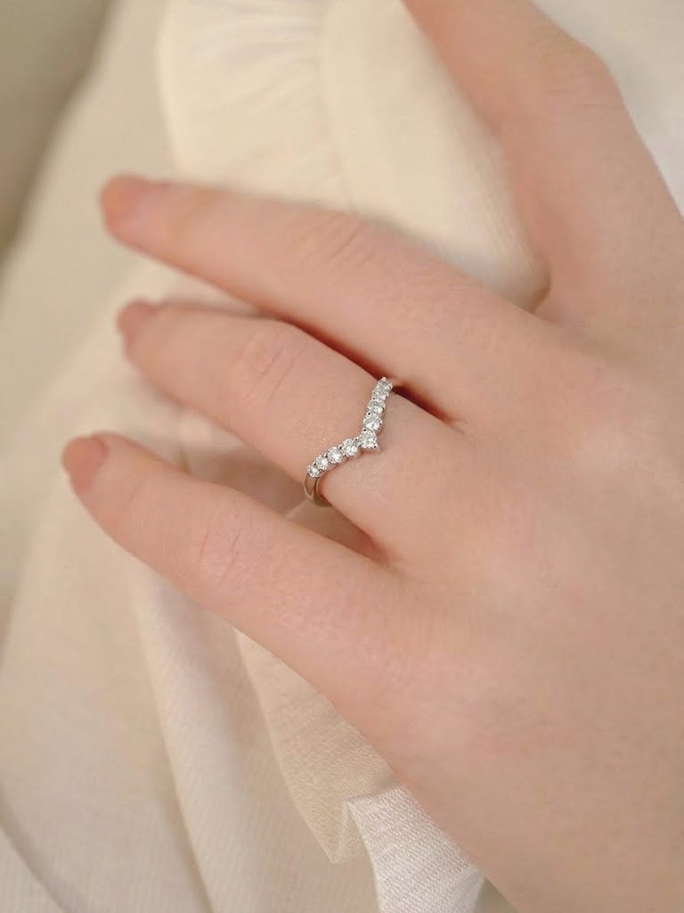 Chevron Diamond Stacking Ring