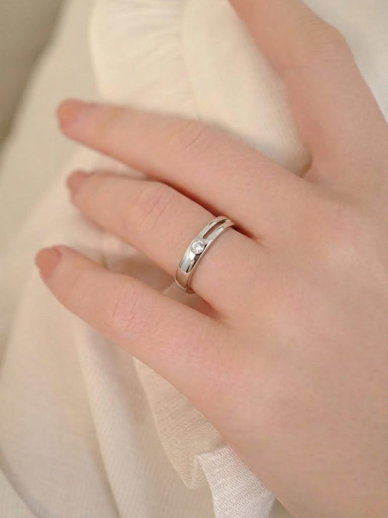 Minimalist Solitaire Accent Band