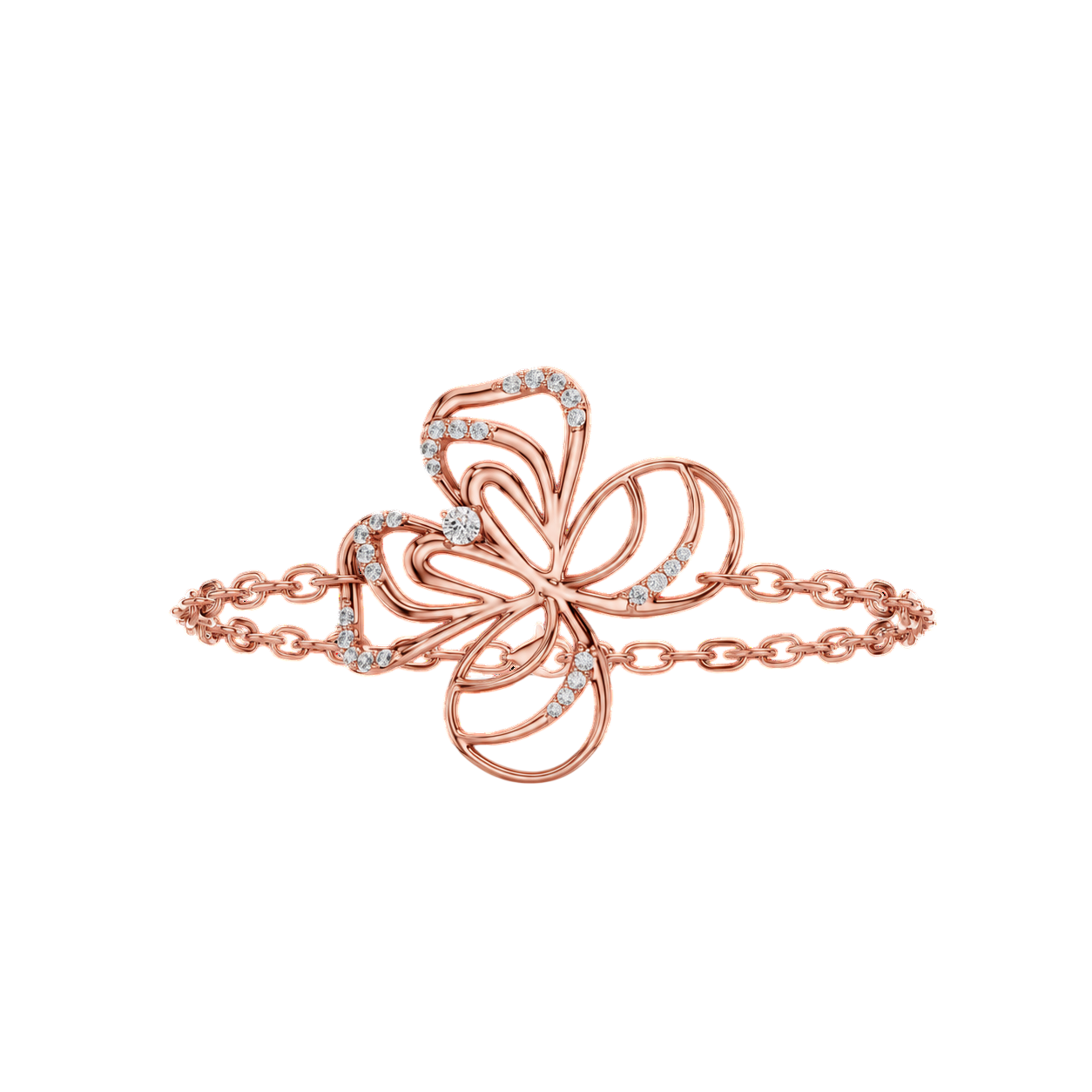 Luminous Butterfly Motif Gold Bracelet
