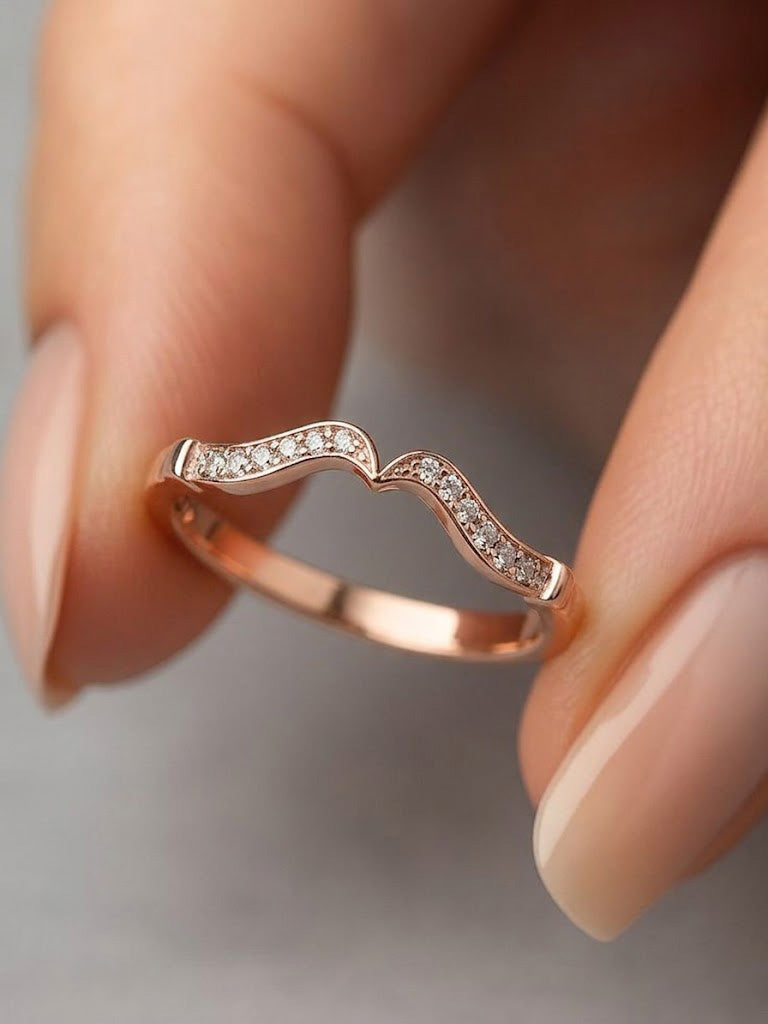 Rose Gold Wave Stacking Band