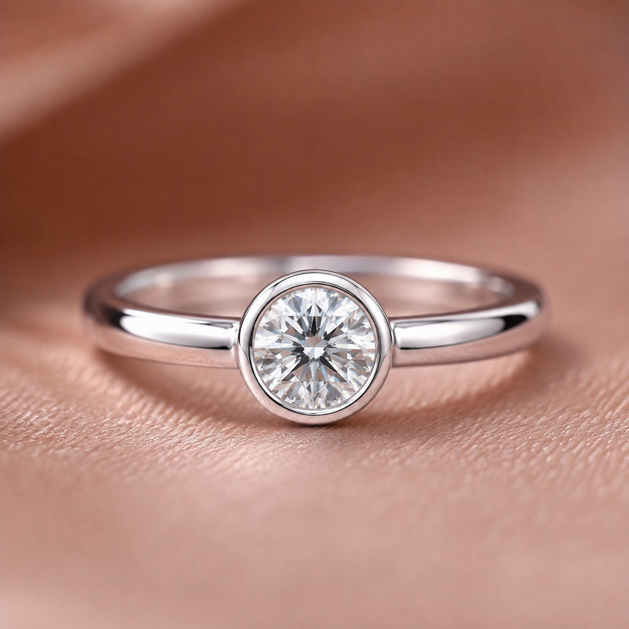 Modern Bezel-Set Round Solitaire Ring