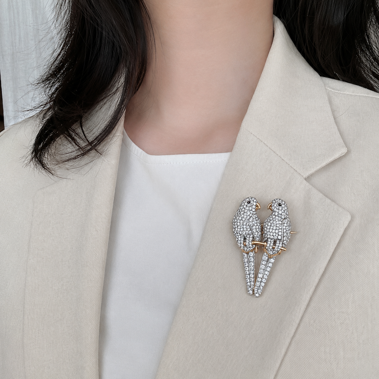 Majestic Multigemstone Peacock Brooch