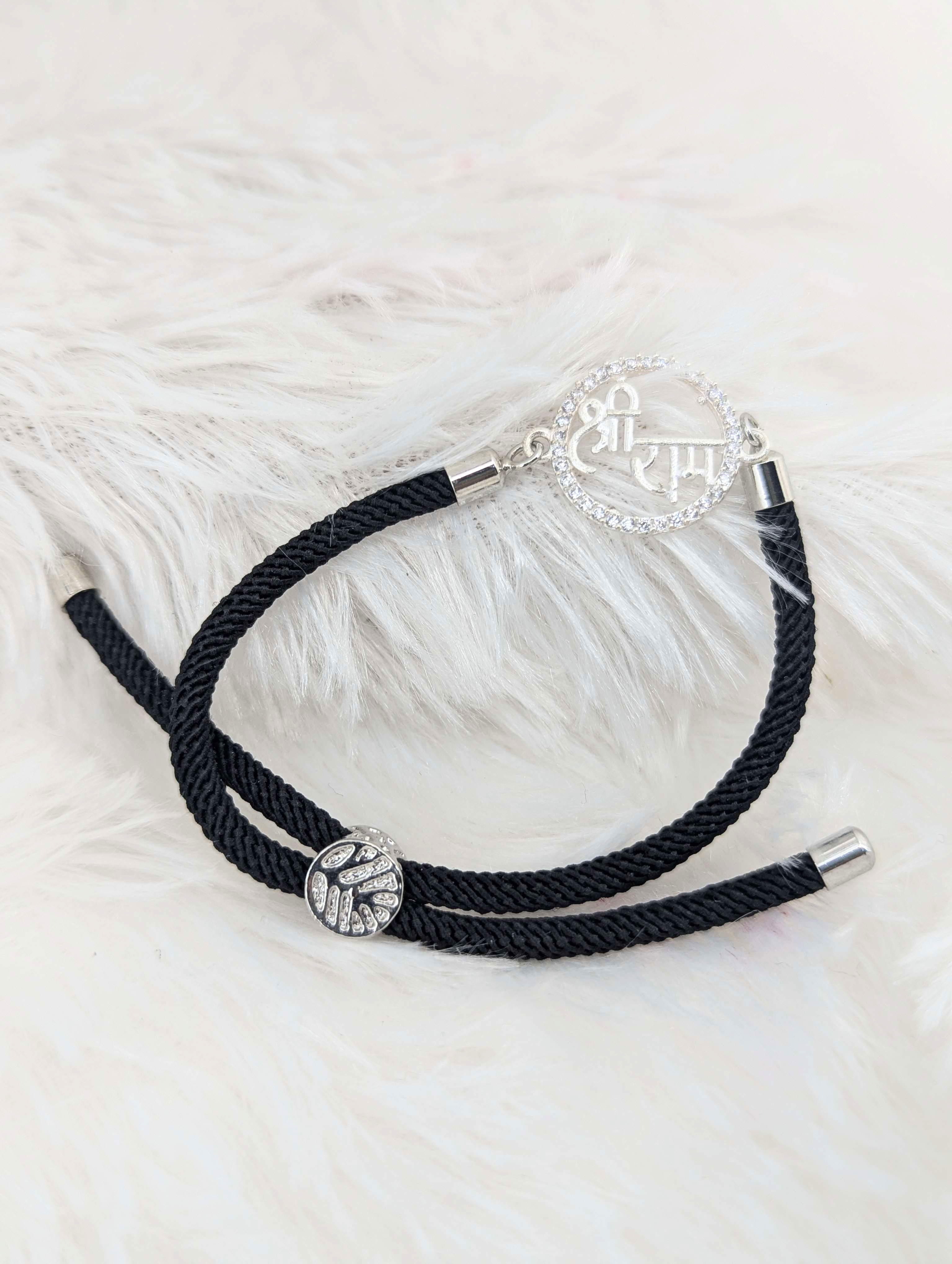 Divine "Shree Ram" Black Cord Bracelet
